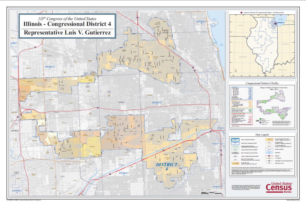 Illinois Congressional District 4 Map from U.S. Census Bureau